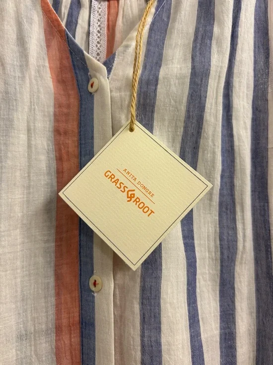 NWT Grass Root Striped Cotton Dress Coverup women’s size 8 - Picture 3 of 7